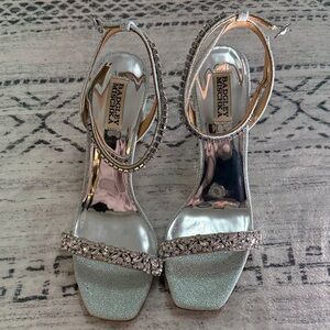 Badgley Mischka Glittering Silver Heels